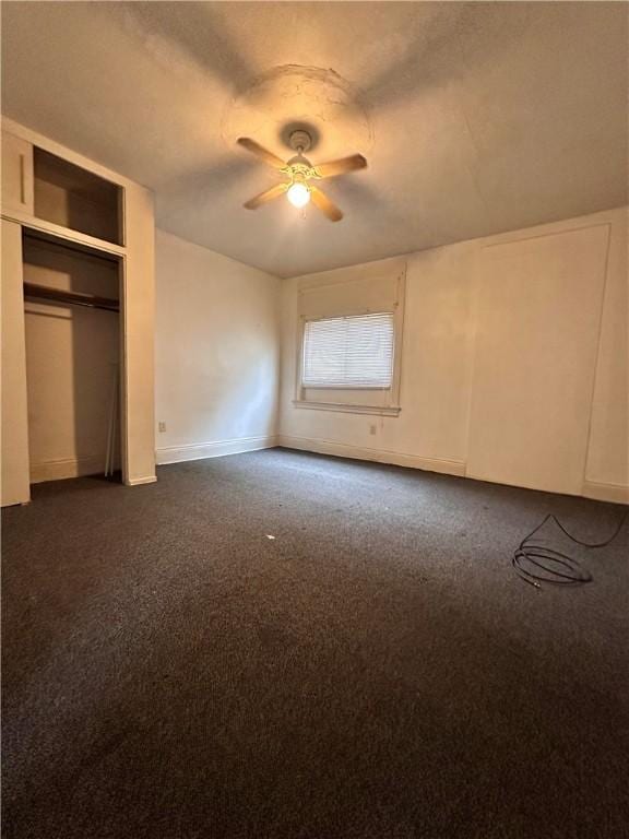 3027 Stayton St, Marshall Shadeland, PA 15212 - unfurnished bedroom with dark colored carpet, ceiling fan, and a closet