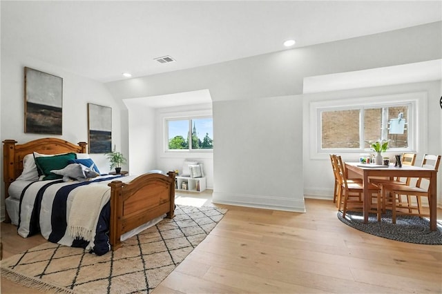 605 N Beatty, East Liberty, PA 15206 - bedroom featuring light wood-type flooring and recessed lighting
