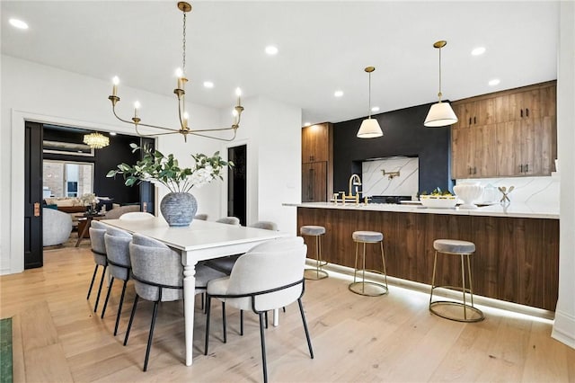 605 N Beatty, East Liberty, PA 15206 - dining area with light wood-style flooring and recessed lighting