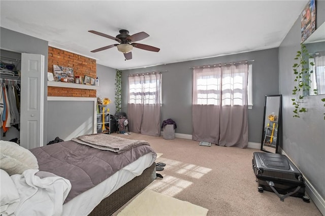 98 S 9th St, South Side, PA 15203 - carpeted bedroom with a closet and a ceiling fan