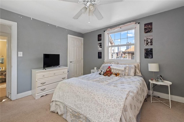 98 S 9th St, South Side, PA 15203 - bedroom with light colored carpet and ceiling fan