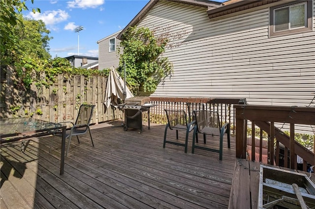 98 S 9th St, South Side, PA 15203 - wooden terrace with area for grilling