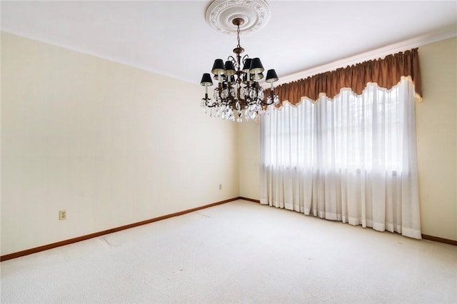 3215 Concord St, Neshannock Twp, PA 16105 - empty room featuring a chandelier and carpet floors