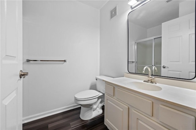3011 Lenox Oval, Ross Twp, PA 15237 - bathroom featuring vanity, a shower with door, and wood finished floors