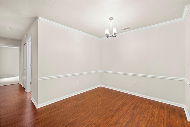 3011 Lenox Oval, Ross Twp, PA 15237 - unfurnished room with a chandelier, wood finished floors, and crown molding