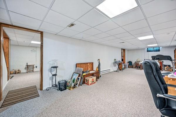 3129 Saranac Dr, South Pymatuning Twp, PA 16150 - carpeted home office featuring a drop ceiling