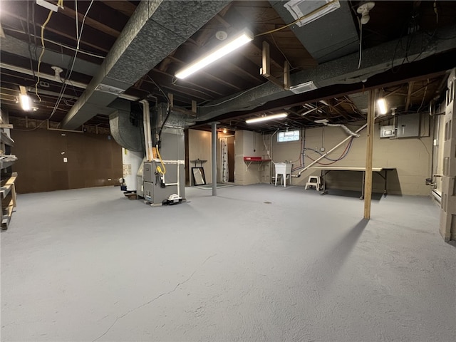 43 Barton Mill Rd, South Union Twp, PA 15401 - basement featuring heating unit