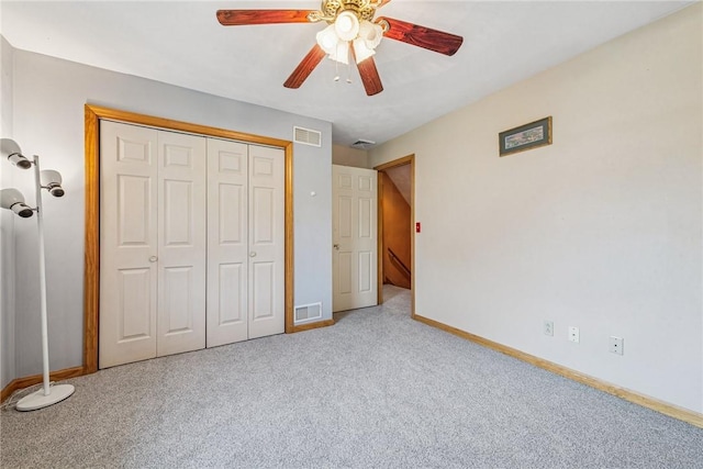 915 Jamell Dr, Unity Twp, PA 15601 - unfurnished bedroom featuring a closet, a ceiling fan, and carpet floors