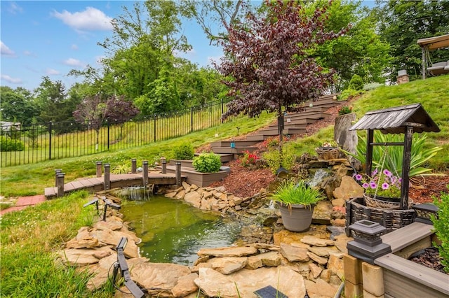 1761 Stevensan Dr, Franklin Park, PA 15143 - view of yard with a garden pond