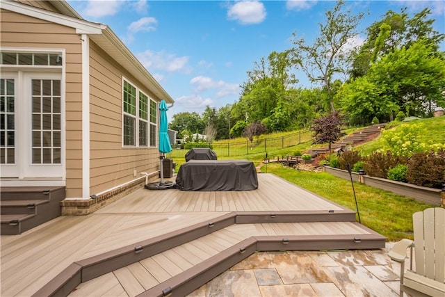 1761 Stevensan Dr, Franklin Park, PA 15143 - wooden terrace with a grill
