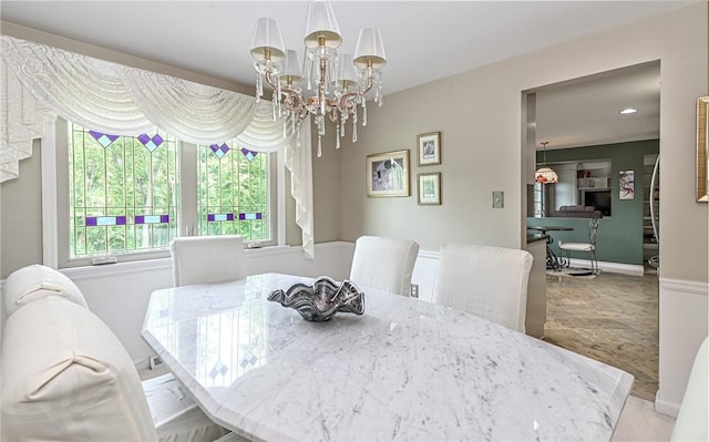 2276 Rochester Rd, Franklin Park, PA 15237 - dining area featuring a chandelier and recessed lighting
