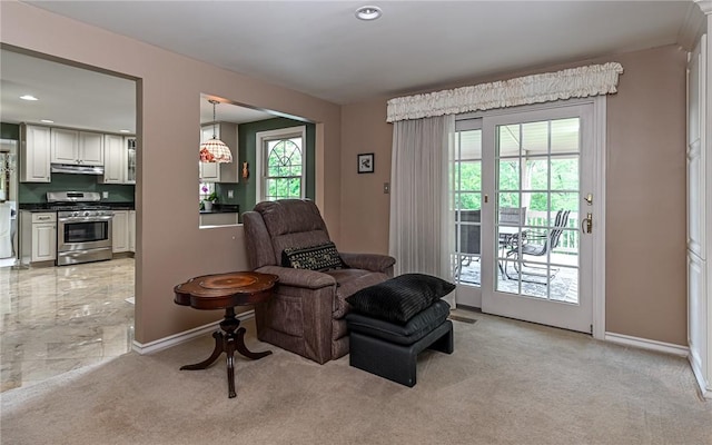 2276 Rochester Rd, Franklin Park, PA 15237 - sitting room with light carpet and recessed lighting