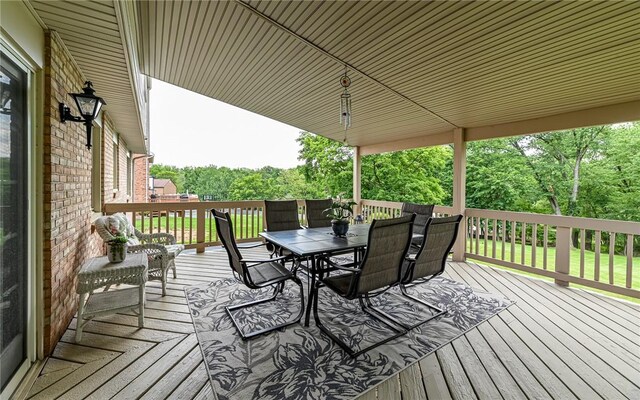 2276 Rochester Rd, Franklin Park, PA 15237 - wooden terrace with outdoor dining area