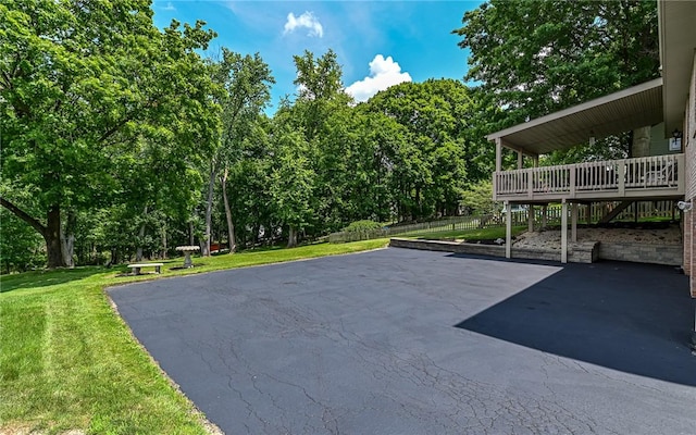 2276 Rochester Rd, Franklin Park, PA 15237 - view of patio / terrace with driveway, a deck, and view of scattered trees