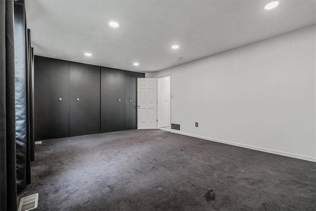 226 Glen Spring Cir, North Strabane, PA 15317 - unfurnished bedroom featuring recessed lighting, dark carpet, and a closet