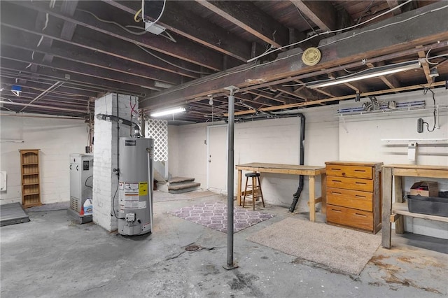 1048 Unity Center Rd, Plum Boro, PA 15239 - unfinished below grade area with water heater