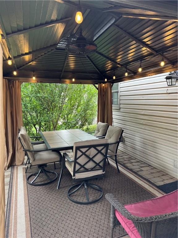 91 Celtic Ash Ct, Cranberry Twp, PA 16066 - view of patio / terrace with a gazebo and ceiling fan