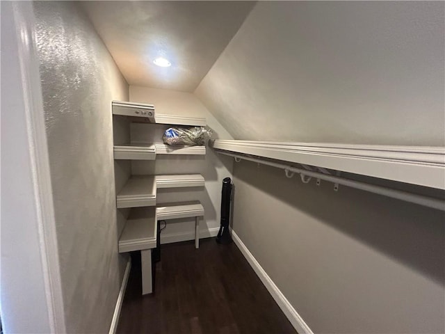 2814 Eccles St, South Side, PA 15210 - spacious closet featuring vaulted ceiling and dark wood-style flooring