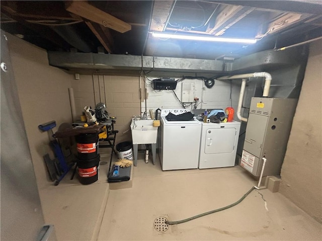 2814 Eccles St, South Side, PA 15210 - unfinished below grade area with independent washer and dryer and heating unit