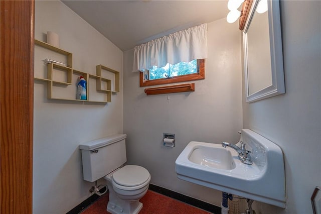 246 Maple Dr, Monroeville, PA 15146 - half bathroom featuring toilet and vaulted ceiling