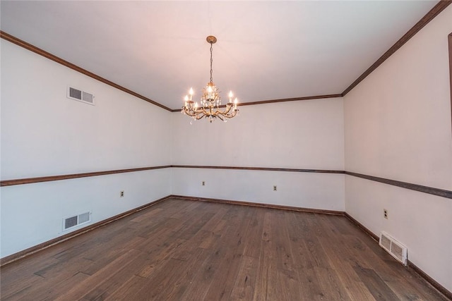 315 Pennsylvania Ave, Plum Boro, PA 15147 - unfurnished room featuring wood finished floors, a chandelier, and crown molding