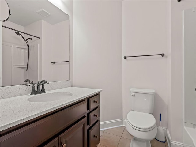 4402 Walnut Ridge Cir, South Fayette, PA 15057 - bathroom with vanity, a shower, and tile patterned flooring