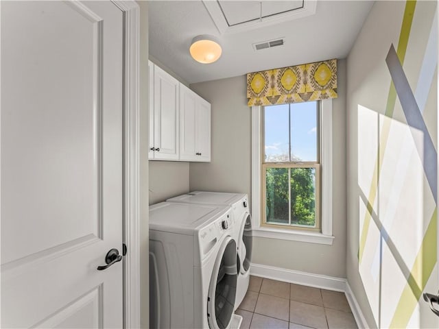 4402 Walnut Ridge Cir, South Fayette, PA 15057 - laundry room featuring separate washer and dryer, cabinet space, and light tile patterned flooring