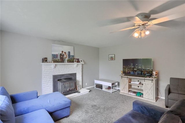 866 Connolly Ave, South Park, PA 15236 - carpeted living area with a ceiling fan and baseboards