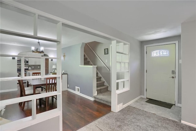 866 Connolly Ave, South Park, PA 15236 - foyer with stairs and a chandelier