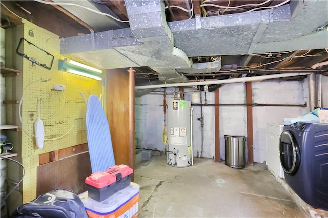 866 Connolly Ave, South Park, PA 15236 - unfinished below grade area with gas water heater and washer / dryer