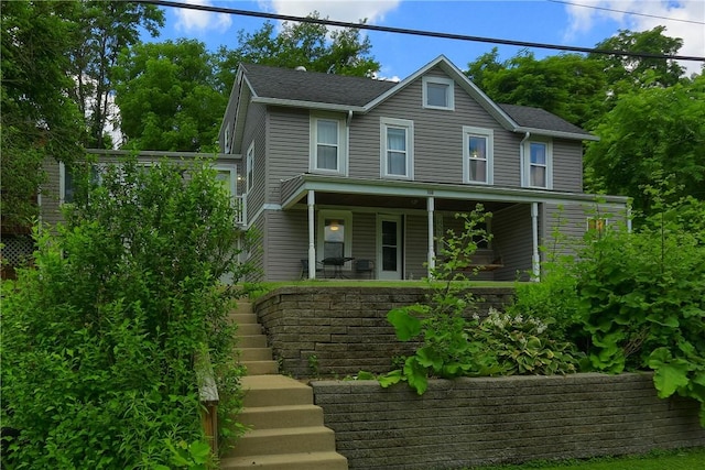 866 Connolly Ave, South Park, PA 15236 - view of front of house featuring covered porch and stairway