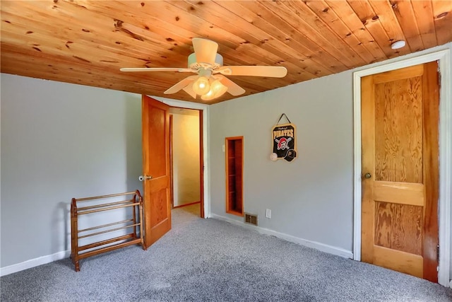 866 Connolly Ave, South Park, PA 15236 - unfurnished bedroom featuring wood ceiling, carpet floors, and a ceiling fan
