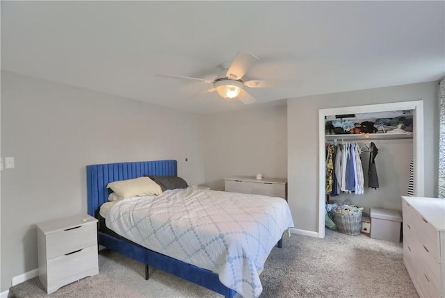 866 Connolly Ave, South Park, PA 15236 - bedroom with light carpet, a closet, and ceiling fan