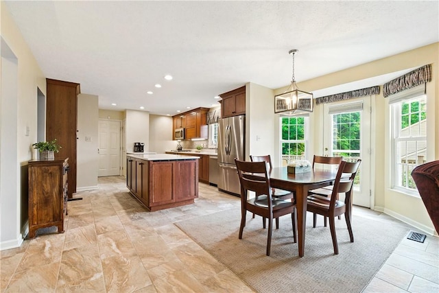 327 Indian Ridge Dr, Moon/Crescent Twp, PA 15108 - dining area with recessed lighting and a chandelier
