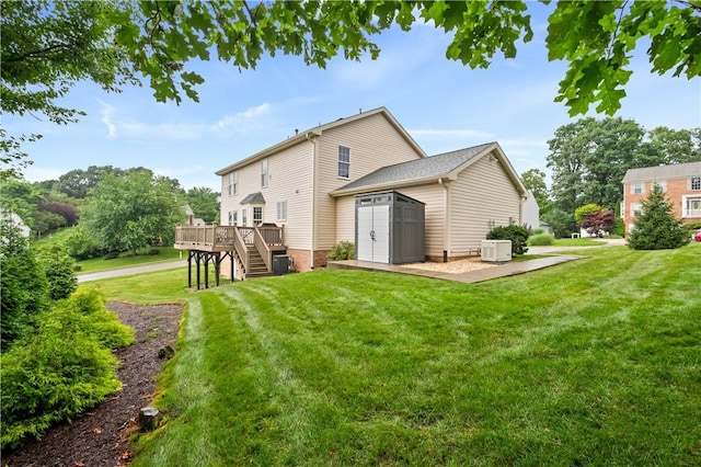 327 Indian Ridge Dr, Moon/Crescent Twp, PA 15108 - rear view of property with stairs, a wooden deck, a lawn, and a patio area