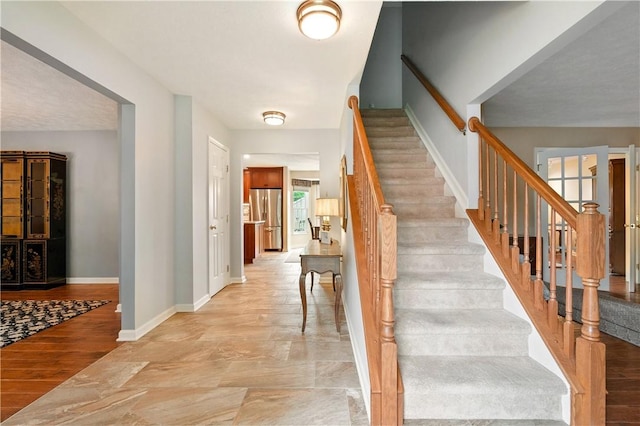 327 Indian Ridge Dr, Moon/Crescent Twp, PA 15108 - staircase with baseboards