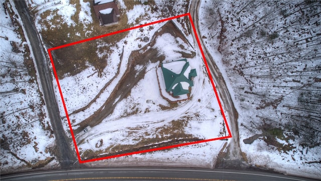 1276 Glades Pike, Somerset, PA 15501 - snowy aerial view featuring property boundaries highlighted