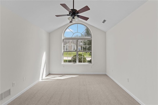 1901 Golf Course Dr, South Strabane, PA 15301 - carpeted empty room with healthy amount of natural light, a ceiling fan, and lofted ceiling