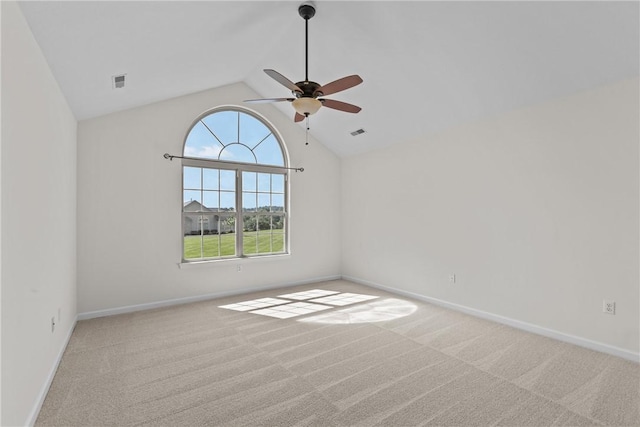 1901 Golf Course Dr, South Strabane, PA 15301 - carpeted empty room featuring a ceiling fan and high vaulted ceiling