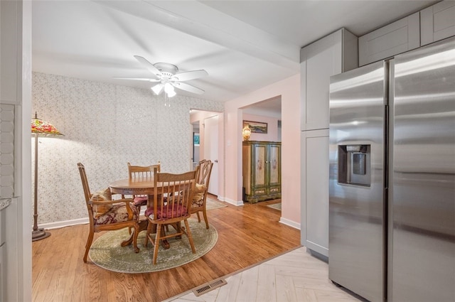 235 Ruth St, Plum Boro, PA 15239 - dining area featuring wallpapered walls and ceiling fan