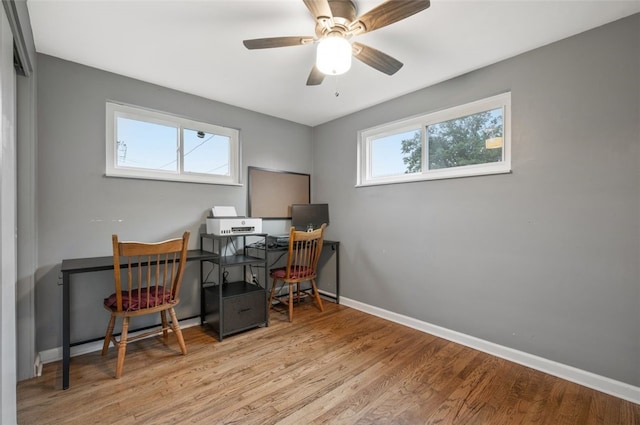 235 Ruth St, Plum Boro, PA 15239 - home office featuring wood finished floors and ceiling fan