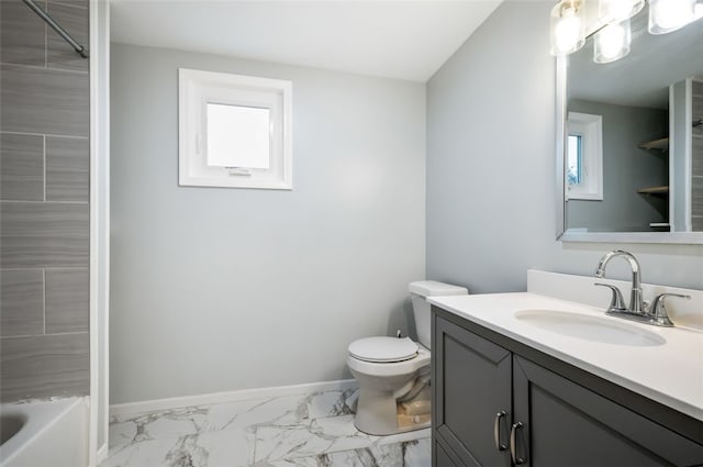 235 Ruth St, Plum Boro, PA 15239 - full bath featuring vanity, marble look tiles, and  shower combination