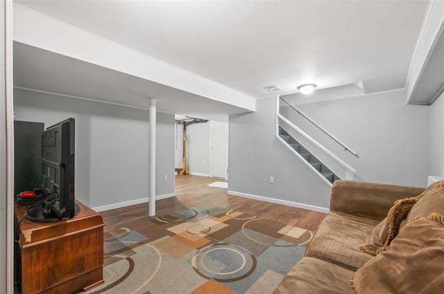 235 Ruth St, Plum Boro, PA 15239 - living room with wood finished floors and stairway