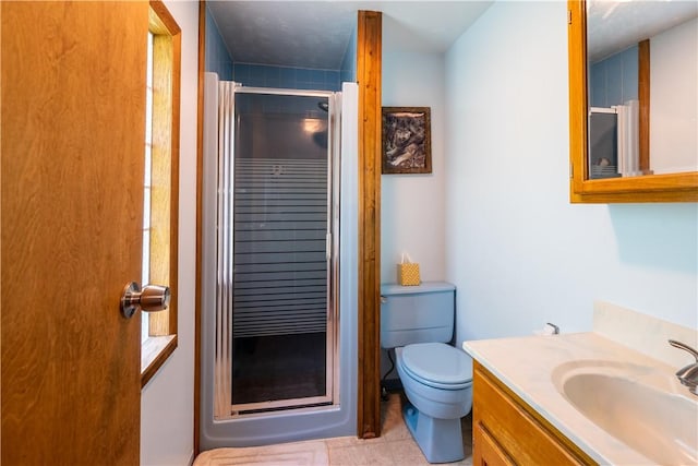 5731 Interboro, Lincoln Place, PA 15207 - bathroom with a stall shower, vanity, and tile patterned floors