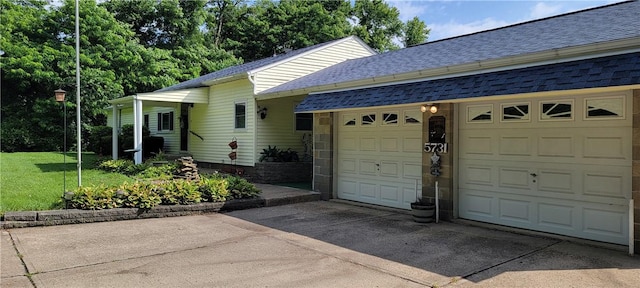 5731 Interboro, Lincoln Place, PA 15207 - view of front of house featuring driveway, an attached garage, a shingled roof, and a front yard