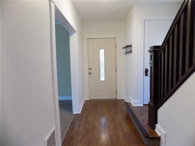 437 Green St, Munhall, PA 15120 - entrance foyer with stairway and dark wood-type flooring