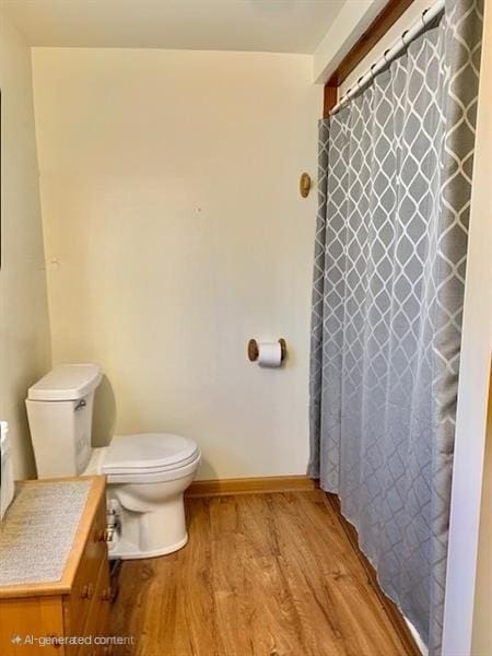 1117 Idaho Ave, Harrison Twp, PA 15065 - full bath featuring wood finished floors, vanity, and a shower with shower curtain