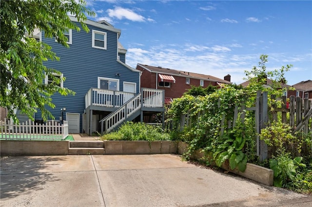 637 Bigelow St, Greenfield, PA 15207 - rear view of property featuring stairway and a wooden deck