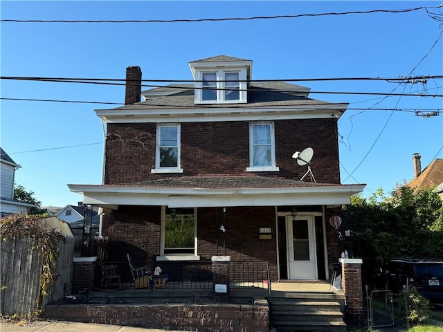 1413 Summit Ave, Monessen, PA 15062 - american foursquare style home featuring covered porch and brick siding