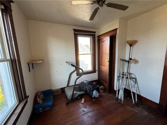 1413 Summit Ave, Monessen, PA 15062 - workout area with wood finished floors and ceiling fan